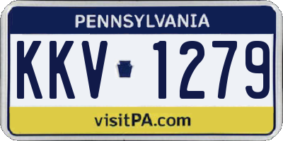 PA license plate KKV1279