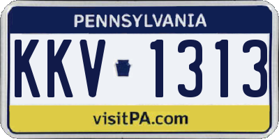 PA license plate KKV1313