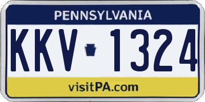 PA license plate KKV1324