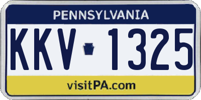 PA license plate KKV1325