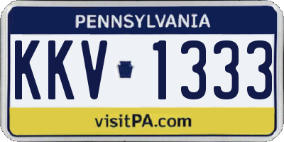 PA license plate KKV1333