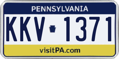 PA license plate KKV1371