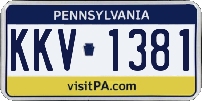 PA license plate KKV1381