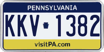 PA license plate KKV1382