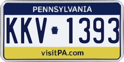 PA license plate KKV1393
