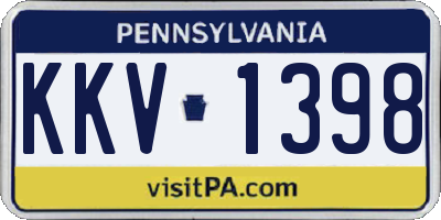 PA license plate KKV1398