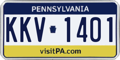 PA license plate KKV1401