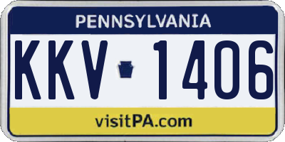 PA license plate KKV1406