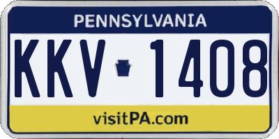 PA license plate KKV1408