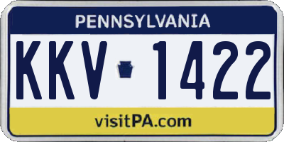 PA license plate KKV1422