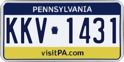 PA license plate KKV1431