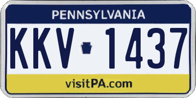 PA license plate KKV1437