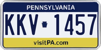 PA license plate KKV1457