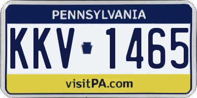 PA license plate KKV1465