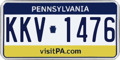 PA license plate KKV1476