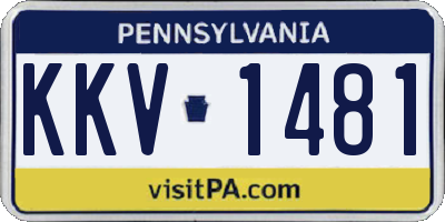PA license plate KKV1481