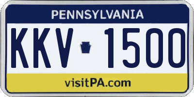 PA license plate KKV1500