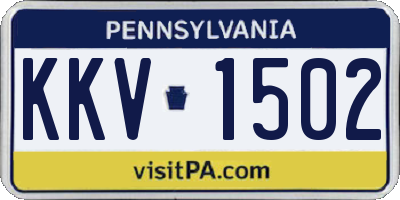 PA license plate KKV1502