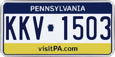 PA license plate KKV1503