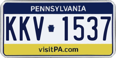 PA license plate KKV1537