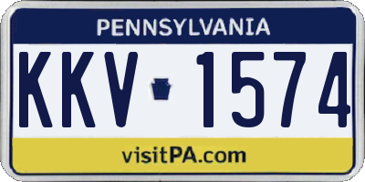 PA license plate KKV1574