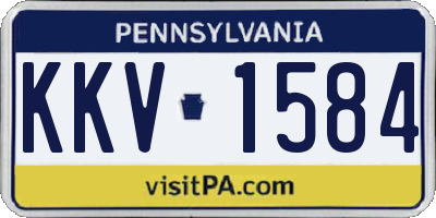 PA license plate KKV1584