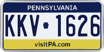 PA license plate KKV1626