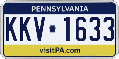 PA license plate KKV1633