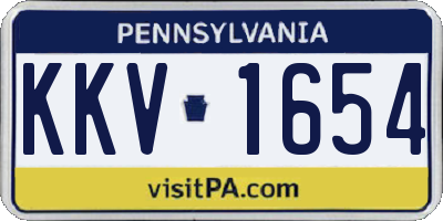 PA license plate KKV1654