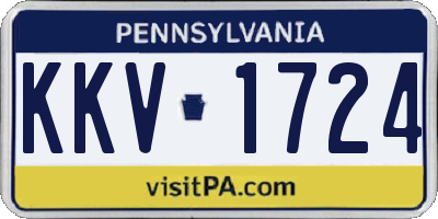 PA license plate KKV1724