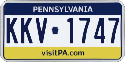 PA license plate KKV1747