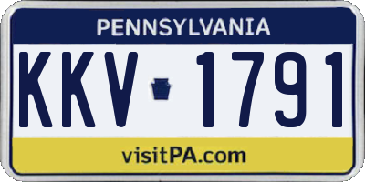 PA license plate KKV1791