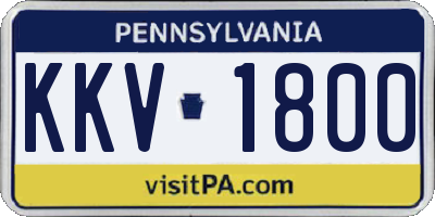 PA license plate KKV1800