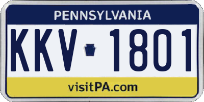 PA license plate KKV1801