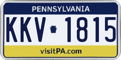 PA license plate KKV1815