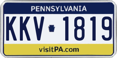 PA license plate KKV1819