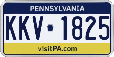 PA license plate KKV1825