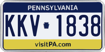 PA license plate KKV1838