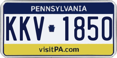 PA license plate KKV1850