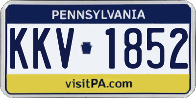 PA license plate KKV1852
