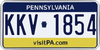PA license plate KKV1854