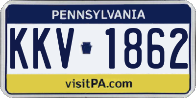 PA license plate KKV1862