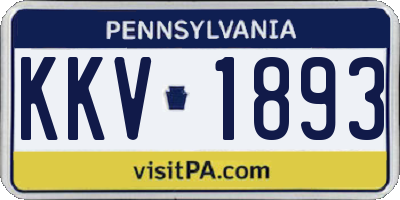 PA license plate KKV1893