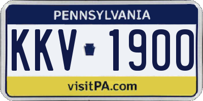 PA license plate KKV1900