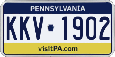 PA license plate KKV1902
