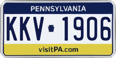 PA license plate KKV1906