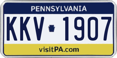 PA license plate KKV1907