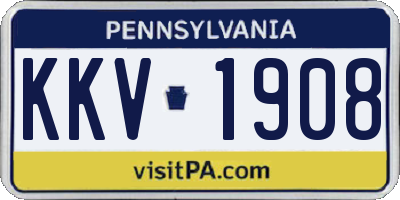 PA license plate KKV1908