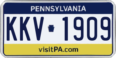 PA license plate KKV1909