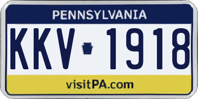 PA license plate KKV1918